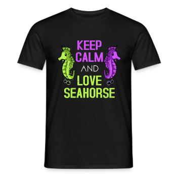 Seepferd - Männer T-Shirt - Schwarz - Vorne - AI Model Male 178 light (178cm)