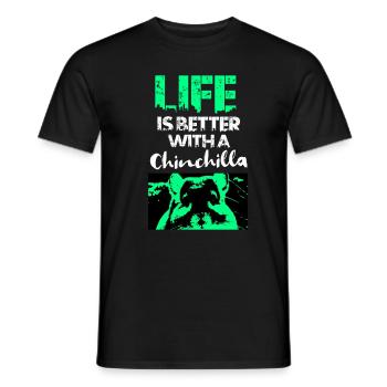 Chinchilla Geschenk Südamerika Nagetier Haustier - Männer T-Shirt - Schwarz - Vorne - AI Model Male 178 light (178cm)