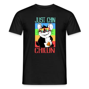 Chinchilla Geschenk Südamerika Nagetier Haustier - Männer T-Shirt - Schwarz - Vorne - AI Model Male 178 light (178cm)