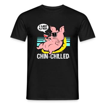 Chinchilla Gift South America Rodent Pet - Men's T-Shirt - black - Front - AI Model Male 178 light (178cm)