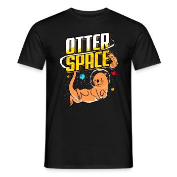 Otter Ferret Marten Water Sea Otter Beaver Sweet - Men's T-Shirt - black - Front - AI Model Male 178 light (178cm)