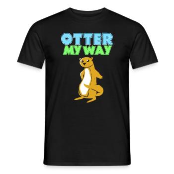 Otter Ferret Marten Water Sea Otter Beaver Sweet - Men's T-Shirt - black - Front - AI Model Male 178 light (178cm)