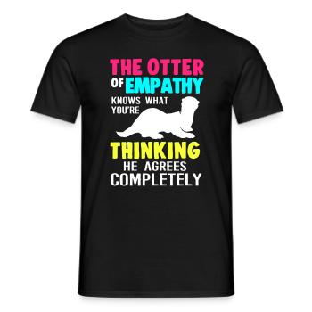 Otter Ferret Marten Water Sea Otter Beaver Sweet - Men's T-Shirt - black - Front - AI Model Male 178 light (178cm)