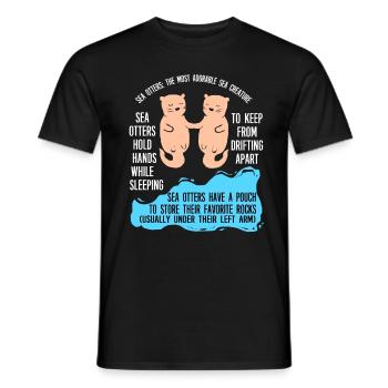 Otter Ferret Marten Water Sea Otter Beaver Sweet - Men's T-Shirt - black - Front - AI Model Male 178 light (178cm)