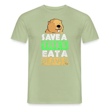 Biber - T-shirt homme - vert sauge - Devant - AI Model Male 178 light (178cm)