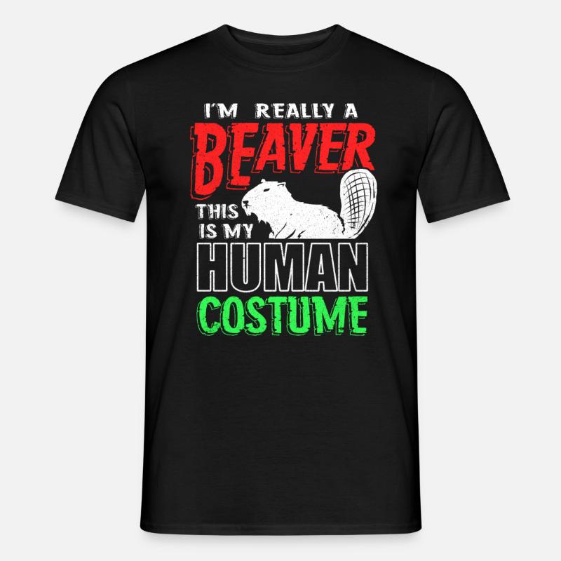 Biber - Männer T-Shirt - Schwarz