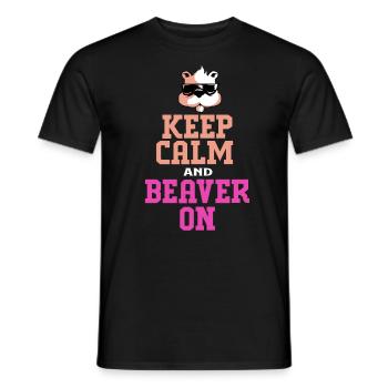 Castor ambigu bois arbre damm blaireau loutre - T-shirt homme - noir - Devant - AI Model Male 178 light (178cm)