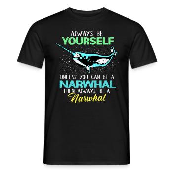 Narwal - Männer T-Shirt - Schwarz - Vorne - AI Model Male 178 light (178cm)