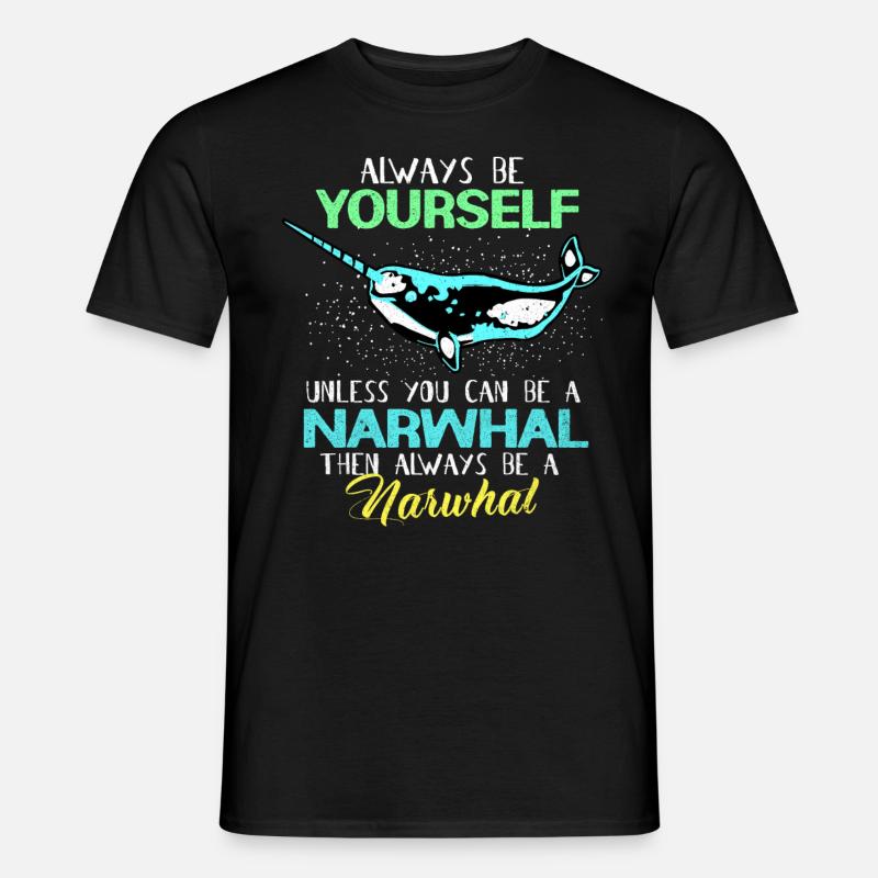 Narwal - Männer T-Shirt - Schwarz