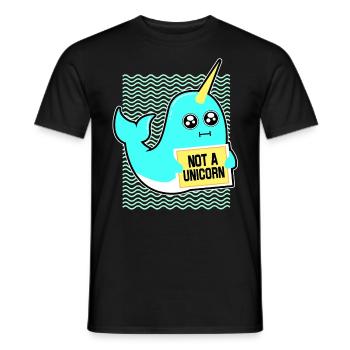 Narval cadeau de licorne Kawaii baleine plongée sous-marine - T-shirt homme - noir - Devant - AI Model Male 178 light (178cm)