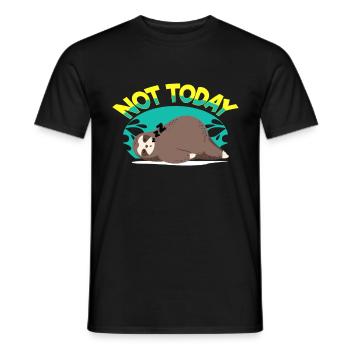 paresseux fatigue fatigue dormir Chillen - T-shirt homme - noir - Devant - AI Model Male 178 light (178cm)