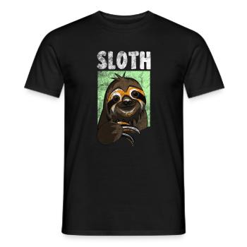 Faultier - Männer T-Shirt - Schwarz - Vorne - AI Model Male 178 light (178cm)