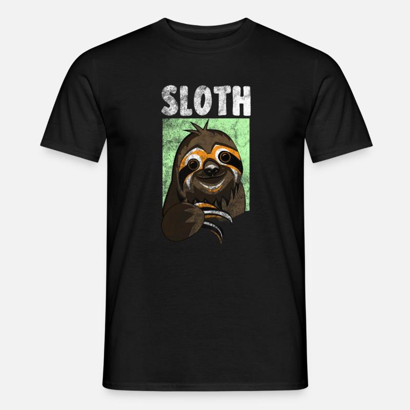 Faultier - Männer T-Shirt - Schwarz