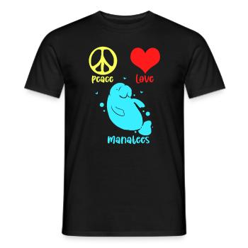 Laque de dugong sanglier Sirenia Manatee - T-shirt homme - noir - Devant - AI Model Male 178 light (178cm)