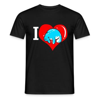 Laque de dugong sanglier Sirenia Manatee - T-shirt homme - noir - Devant - AI Model Male 178 light (178cm)