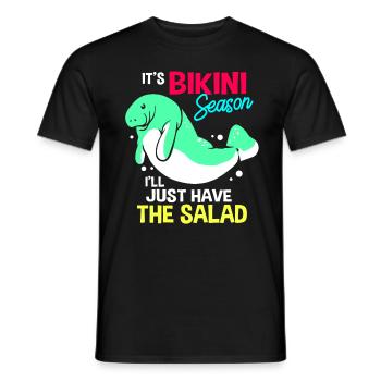 Lamantin Dugong Cochon de mer Sirenia Lamantin - T-shirt homme - noir - Devant - AI Model Male 178 light (178cm)
