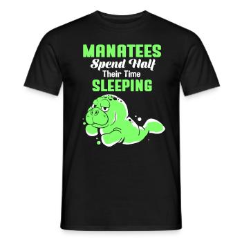 Lamantin Dugong Cochon de mer Sirenia Lamantin - T-shirt homme - noir - Devant - AI Model Male 178 light (178cm)