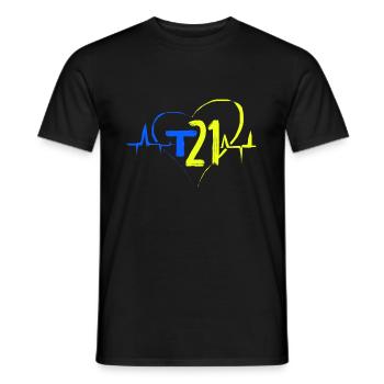 Down Syndrom Chromosom Trisomie 21 Awareness 321 - Männer T-Shirt - Schwarz - Vorne - AI Model Male 178 light (178cm)