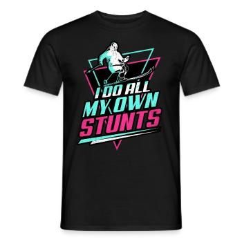 Skiing Skiing Skiing Skiing Skiing - Men's T-Shirt - black - Front - AI Model Male 178 light (178cm)