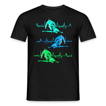 Skiing Skiing Skiing Skiing Skiing - Men's T-Shirt - black - Front - AI Model Male 178 light (178cm)
