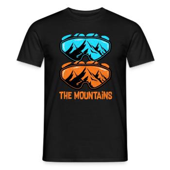 Skiing Skiing Skiing Skiing Skiing - Men's T-Shirt - black - Front - AI Model Male 178 light (178cm)