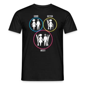 Skiing Skiing Skiing Skiing Skiing - Men's T-Shirt - black - Front - AI Model Male 178 light (178cm)