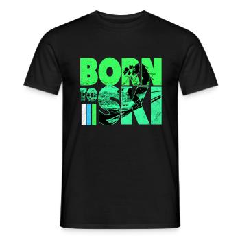 Skiing Skiing Skiing Skiing Skiing - Men's T-Shirt - black - Front - AI Model Male 178 light (178cm)
