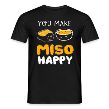 Sushi Go Rice Japan Tokyo Miso Nigiri Maki Udon - Men's T-Shirt - black - Front - AI Model Male 178 light (178cm)