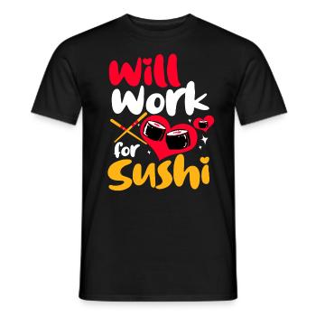 Sushi Go Rice Japan Tokyo Miso Nigiri Maki Udon - Men's T-Shirt - black - Front - AI Model Male 178 light (178cm)