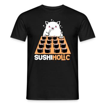 Sushi Go Rice Japan Tokyo Miso Nigiri Maki Udon - Men's T-Shirt - black - Front - AI Model Male 178 light (178cm)