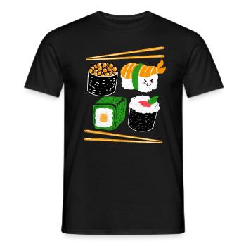 Sushi - Men's T-Shirt - black - Front - AI Model Male 178 light (178cm)