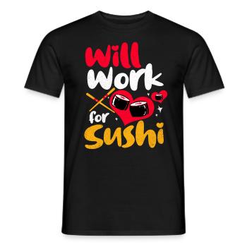 Sushi - Männer T-Shirt - Schwarz - Vorne - AI Model Male 178 light (178cm)