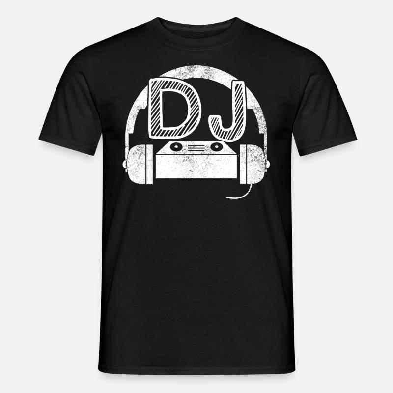 Table de mixage DJ avec écouteurs - T-shirt homme - noir