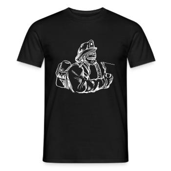 Feuerwehrmann - Männer T-Shirt - Schwarz - Vorne - AI Model Male 178 light (178cm)