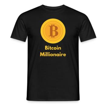 Bitcoin Millionaire Bitcoin Millionaire FUN WEAR - Men's T-Shirt - black - Front - AI Model Male 178 light (178cm)