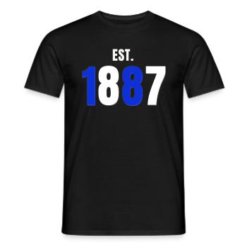 Est. 1887 Blau Weiss Fußball Club (Geschenkidee) - Männer T-Shirt - Schwarz - Vorne - AI Model Male 178 light (178cm)