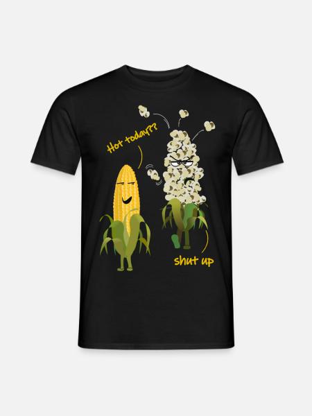 Mais Popcorn Heiß Wetter Sommer - Männer T-Shirt - Schwarz