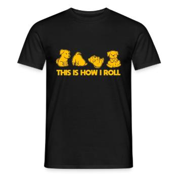Rolling Dog - Männer T-Shirt - Schwarz - Vorne - AI Model Male 178 light (178cm)