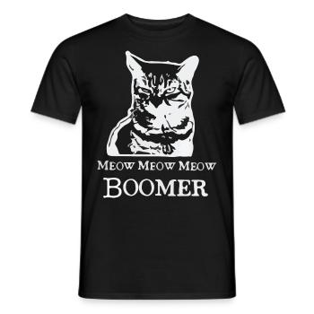 Meow Meow Meow Boomer - T-shirt homme - noir - Devant - AI Model Male 178 light (178cm)