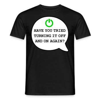 Computer Support Tried turning it off and on again - Männer T-Shirt - Schwarz - Vorne - AI Model Male 178 light (178cm)
