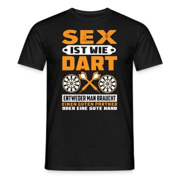 SEX IST WIE DART SPIELEN Darts Dart Outfit Lustig - Männer T-Shirt - Schwarz - Vorne - AI Model Male 178 light (178cm)