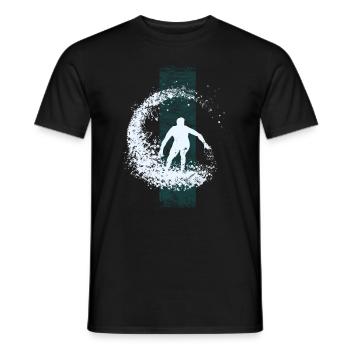 Surfer auf der Welle - Männer T-Shirt - Schwarz - Vorne - AI Model Male 178 light (178cm)