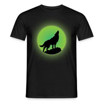 Wolf Glow - T-shirt homme - noir - Devant - AI Model Male 178 light (178cm)