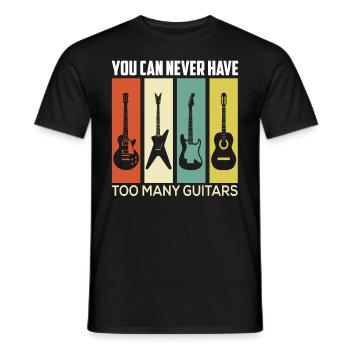 Guitar electric guitar acoustic guitar bassist - Men's T-Shirt - black - Front - AI Model Male 178 light (178cm)