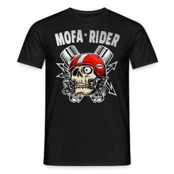 Mofa Rider Moped Totenkopf Biker - Männer T-Shirt - Schwarz - Vorne - AI Model Male 178 light (178cm)