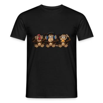 3 Wise Monkeys Designs - Men's T-Shirt - black - Front - AI Model Male 178 light (178cm)