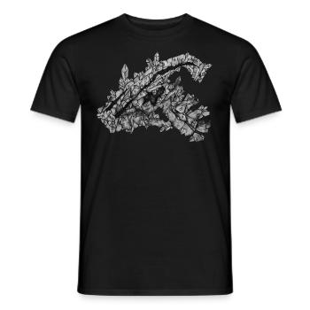 Schwarzweiss-Kristallparasaurolophus - Männer T-Shirt - Schwarz - Vorne - AI Model Male 178 light (178cm)