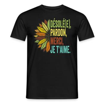 Tournesol Ho'oponopono - T-shirt homme - noir - Devant - AI Model Male 178 light (178cm)