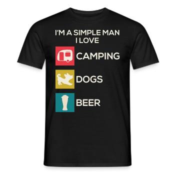 Chien camping homme drôle - T-shirt homme - noir - Devant - AI Model Male 178 light (178cm)