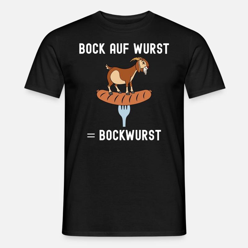 Bock auf Wurst Bockwurst - Männer T-Shirt - Schwarz